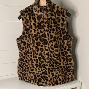 Katydid Black and Brown Faux Fur Vest